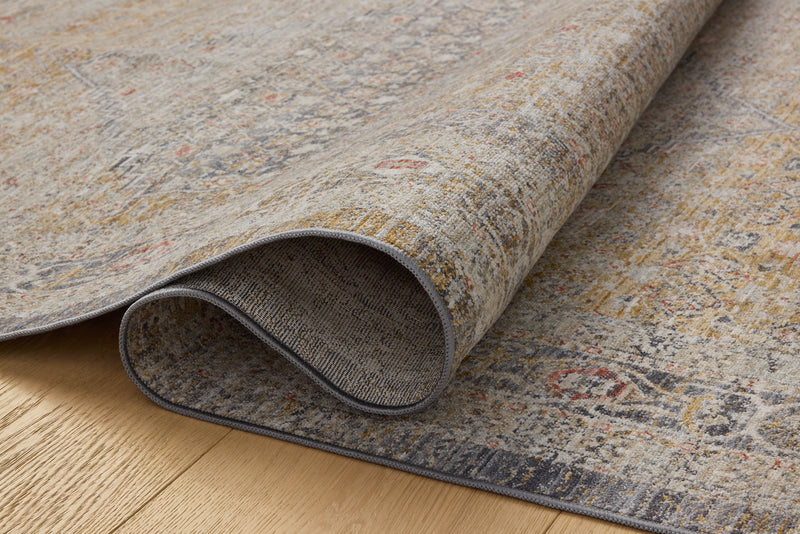 Chris Loves Julia x Loloi Ida Stone / Gold 2'-3" x 3'-10" Accent Rug Gray Accent Power-Loomed Polyester