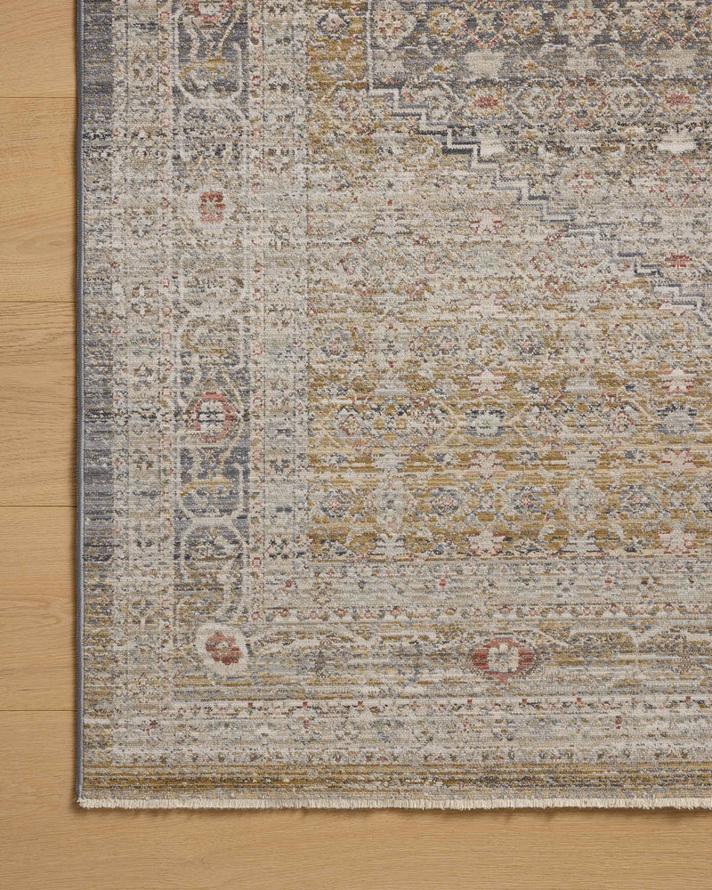 Chris Loves Julia x Loloi Ida Stone / Gold 2'-3" x 3'-10" Accent Rug Gray Accent Power-Loomed Polyester