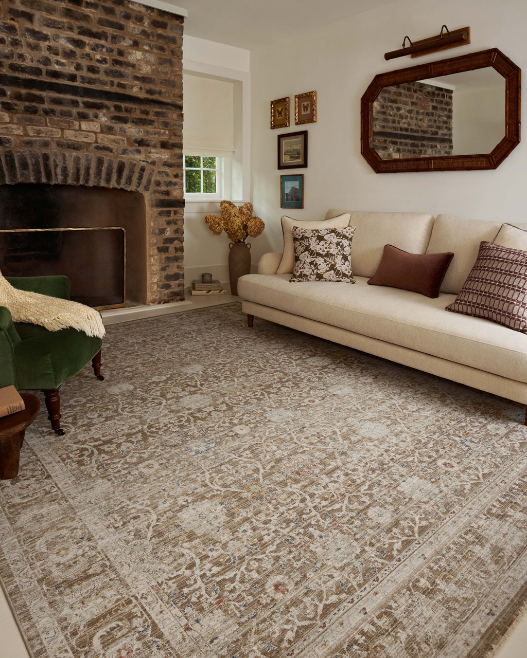Chris Loves Julia x Loloi Ida Bark / Multi 2'-3" x 3'-10" Accent Rug Beige Accent Power-Loomed Polyester