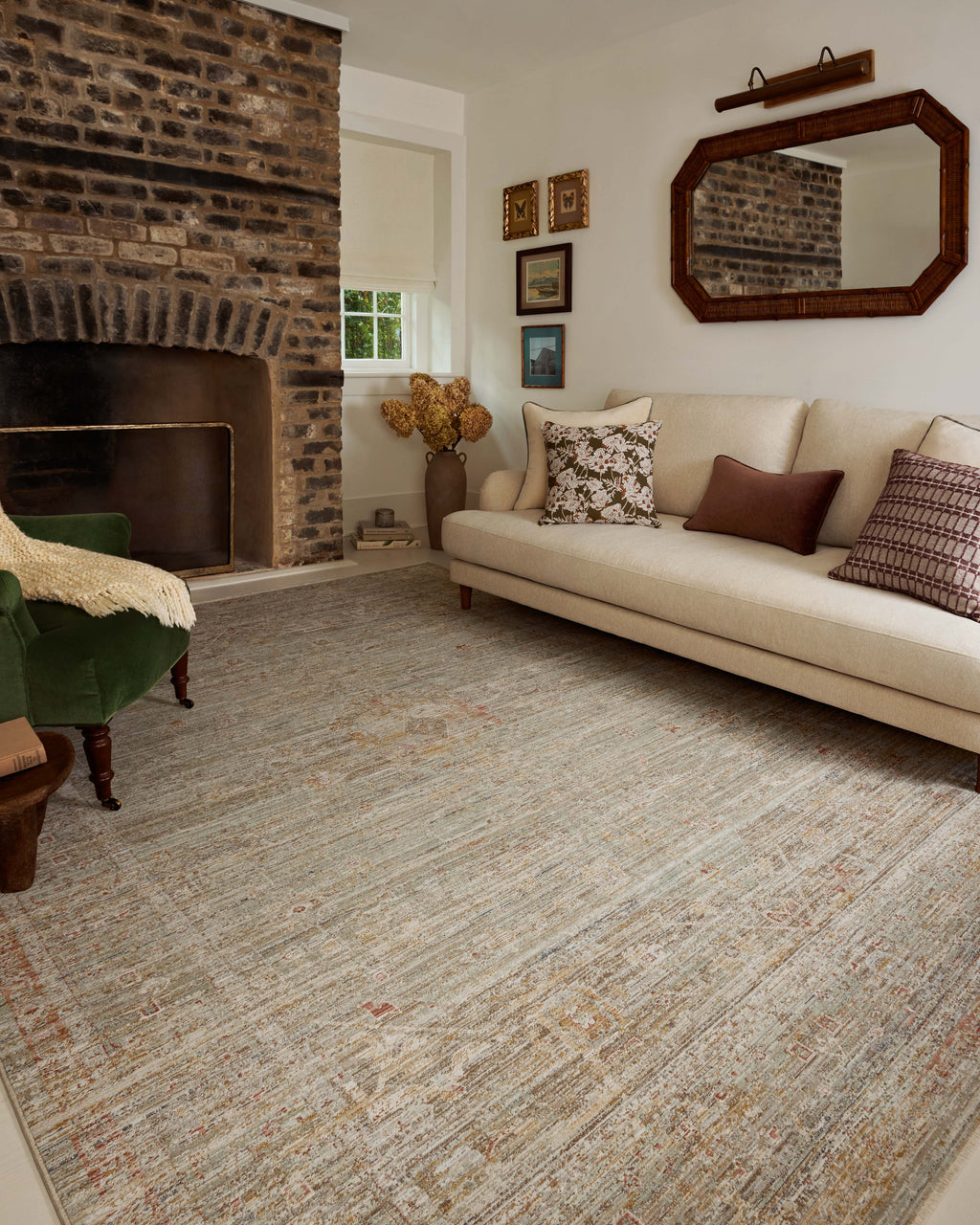Chris Loves Julia x Loloi Ida Spa / Sunrise 2'-3" x 3'-10" Accent Rug Blue Accent Power-Loomed Polyester