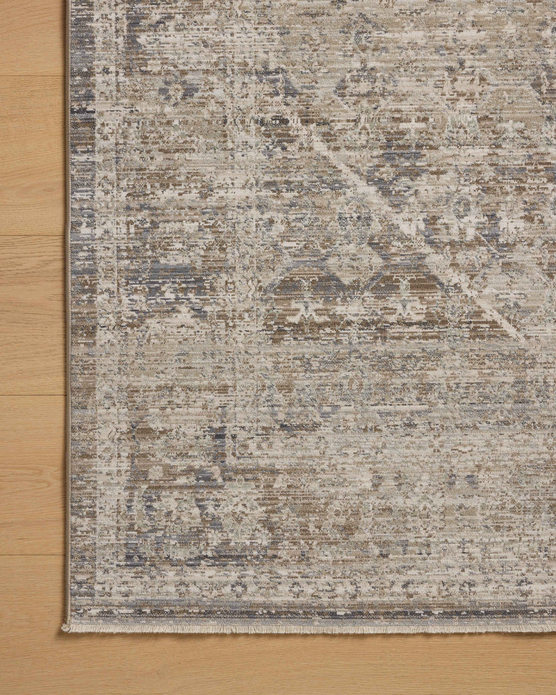 Chris Loves Julia x Loloi Ida Slate / Natural 2'-3" x 3'-10" Accent Rug Gray Accent Power-Loomed Polyester