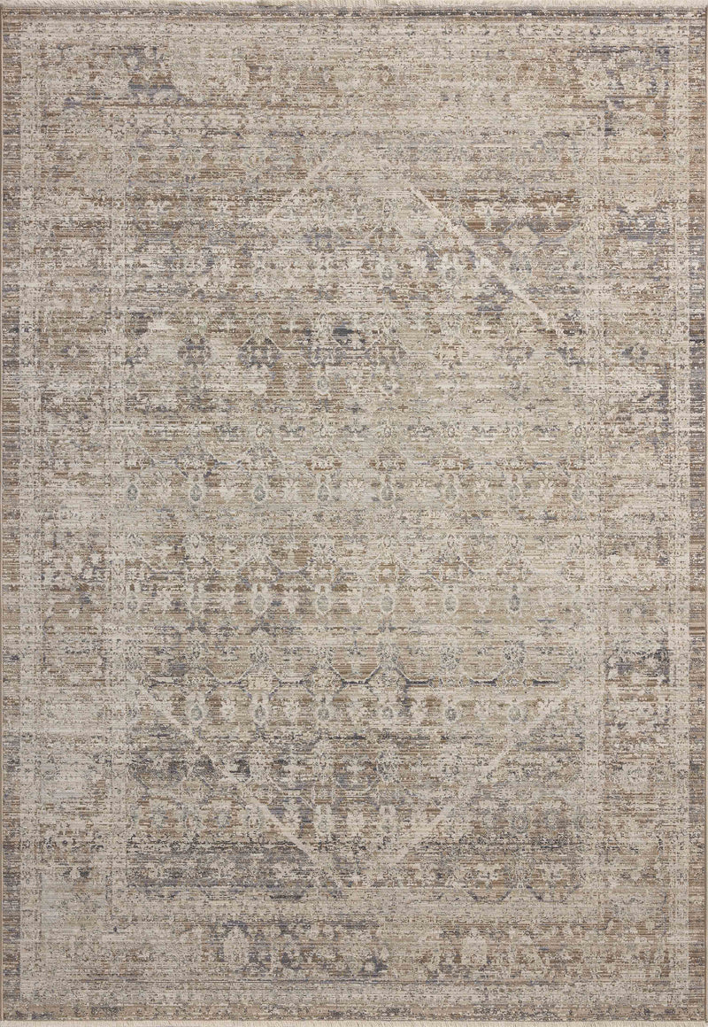Chris Loves Julia x Loloi Ida Slate / Natural 2'-3" x 3'-10" Accent Rug Gray Accent Power-Loomed Polyester
