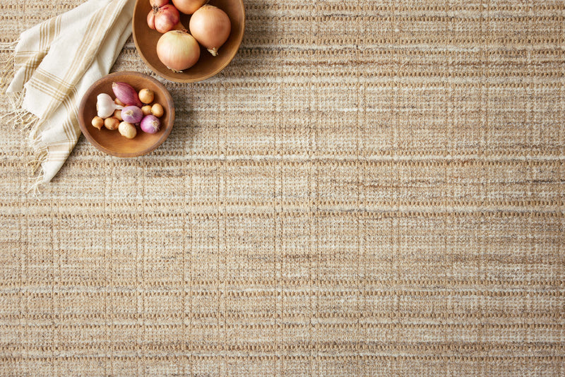 Loloi Jamie Natural / Sand 2'-0" x 3'-0" Accent Rug Beige Accent Hand-Loomed Jute/Polyester
