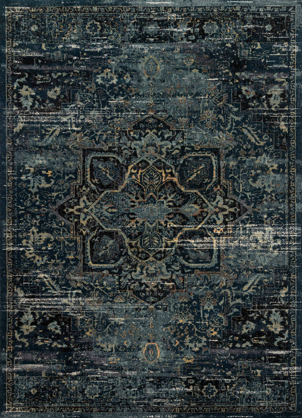 James Collection Rug in OCEAN / ONYX