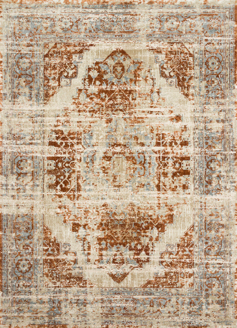 James Collection Rug in RUST / SKY