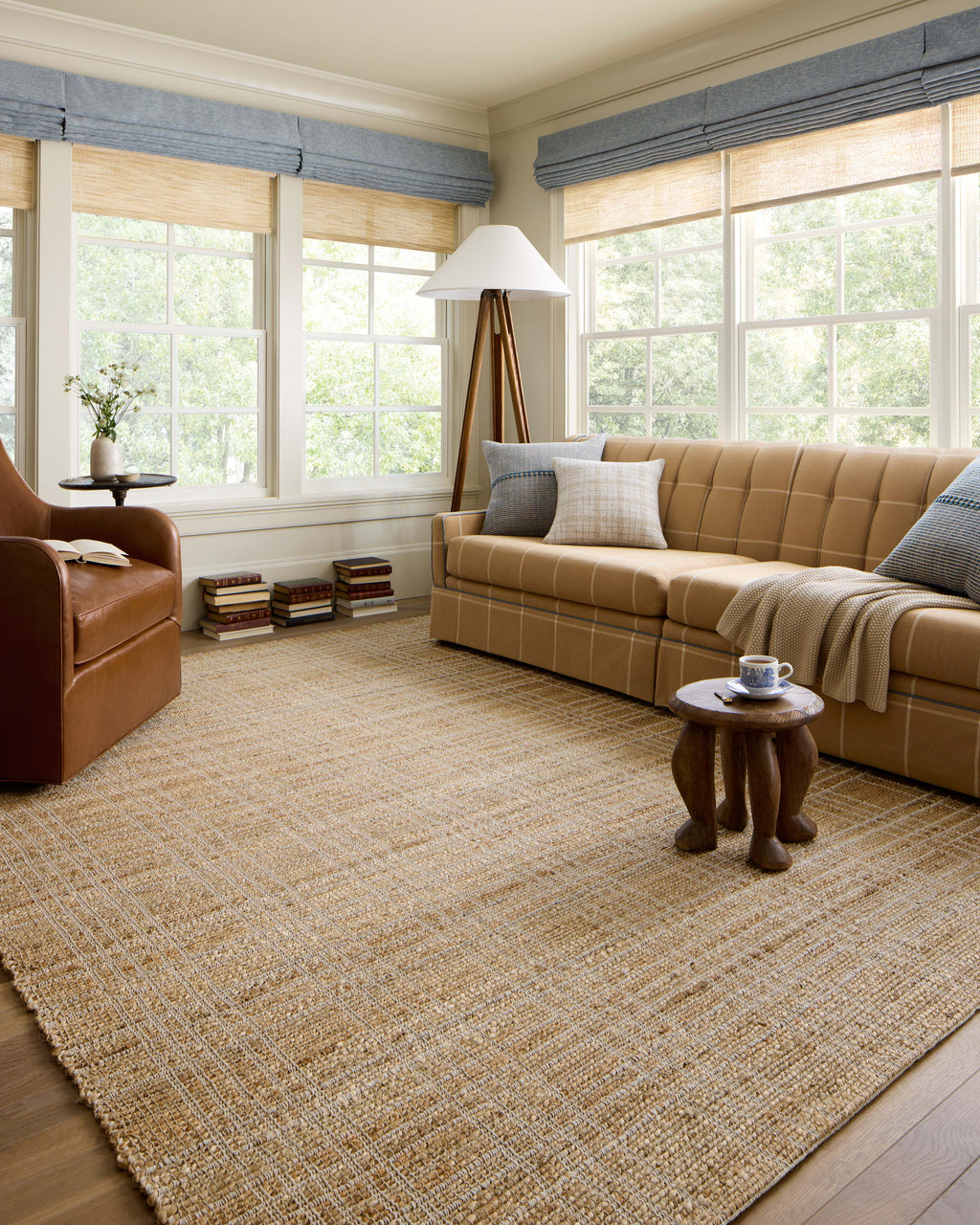 Chris Loves Julia x Loloi Judy Natural / Cream 2'-3" x 3'-9" Accent Rug Beige Accent Hand-Woven Jute/Cotton