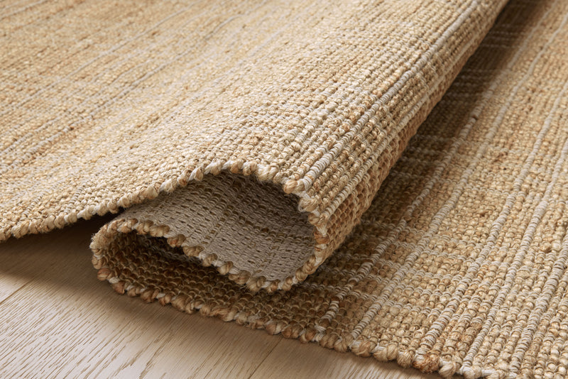 Chris Loves Julia x Loloi Judy Natural / Cream 2'-3" x 3'-9" Accent Rug Beige Accent Hand-Woven Jute/Cotton