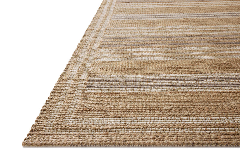 Chris Loves Julia x Loloi Judy Natural / Dove 2'-3" x 3'-9" Accent Rug Beige Accent Hand-Woven Jute/Cotton