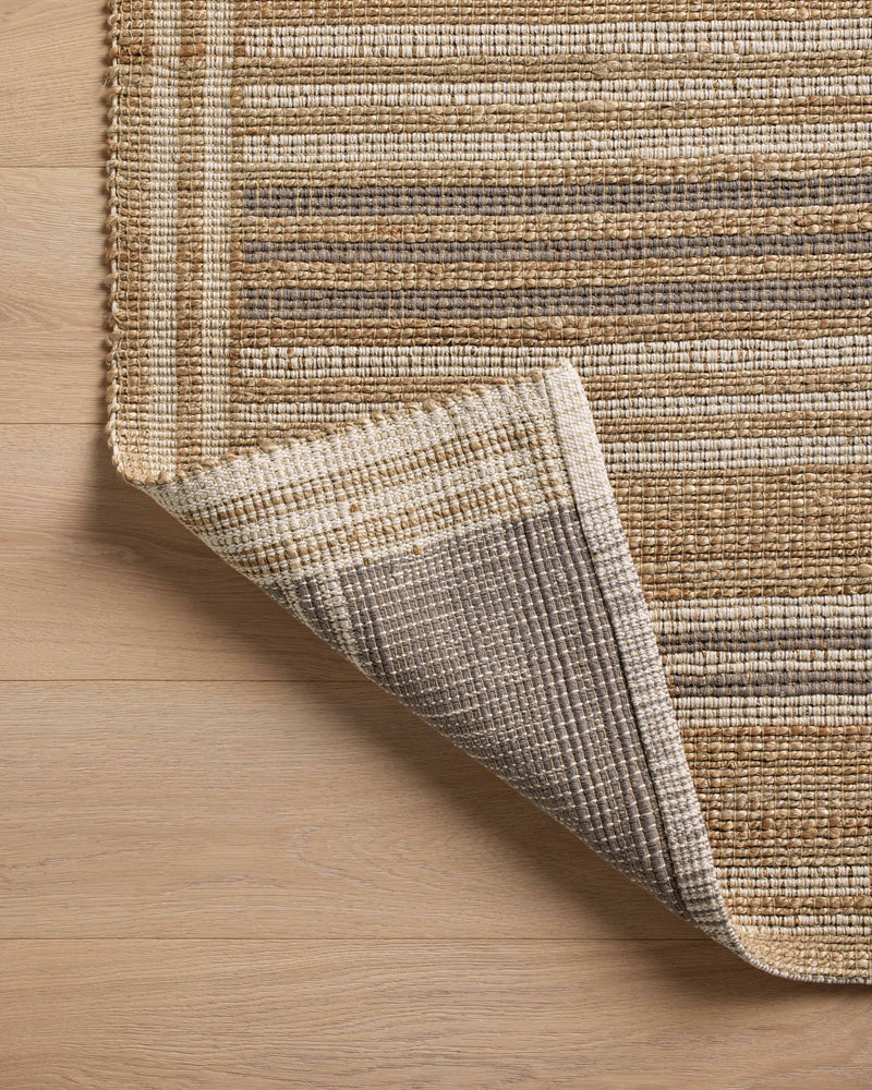 Chris Loves Julia x Loloi Judy Natural / Dove 2'-3" x 3'-9" Accent Rug Beige Accent Hand-Woven Jute/Cotton