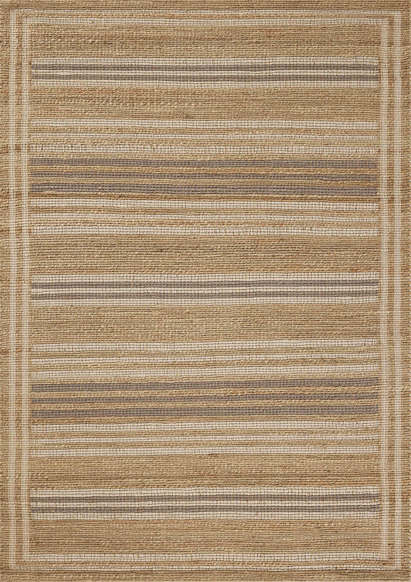 Chris Loves Julia x Loloi Judy Natural / Dove 2'-3" x 3'-9" Accent Rug Beige Accent Hand-Woven Jute/Cotton