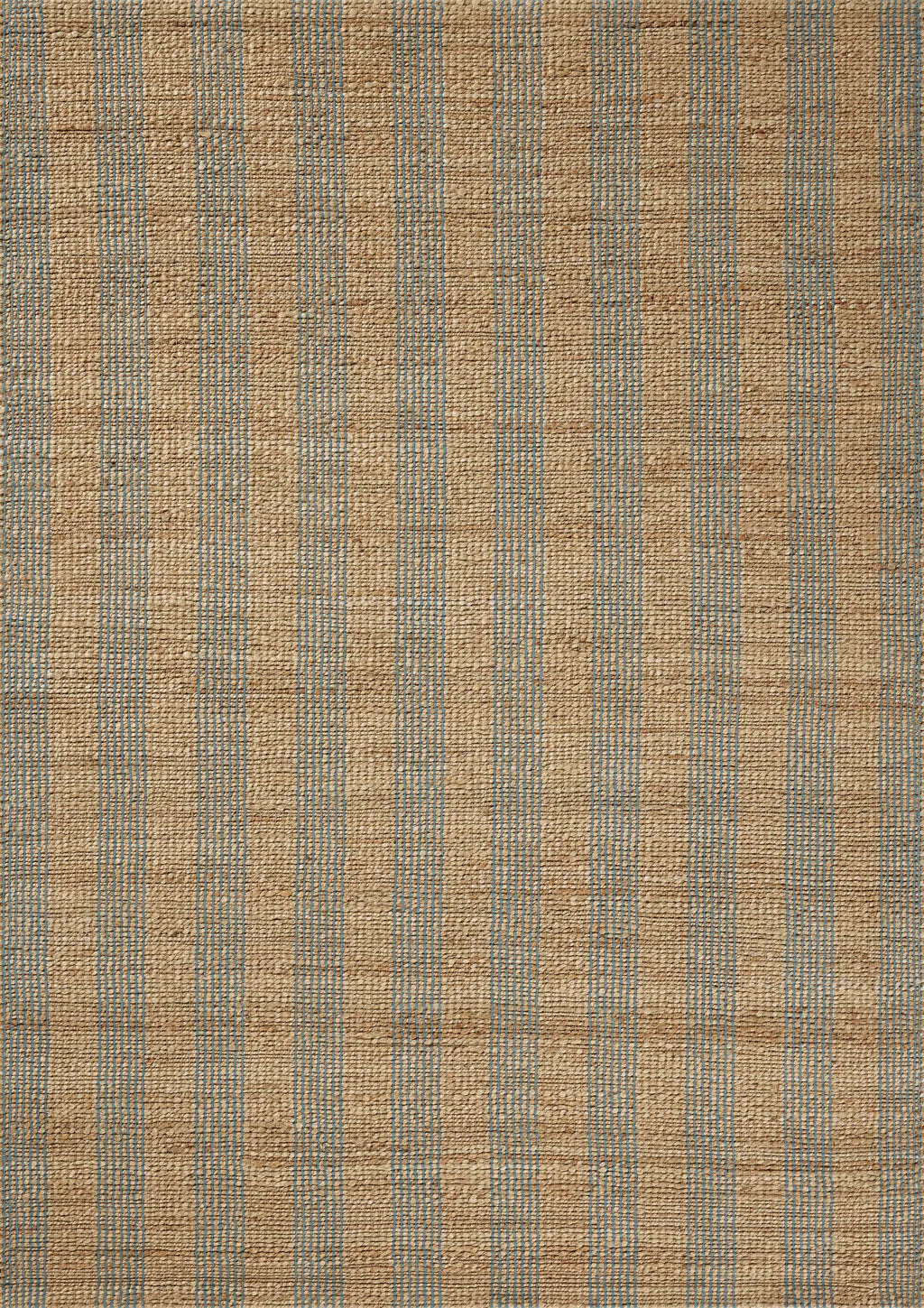 Chris Loves Julia x Loloi Judy Natural / Sky 2'-3" x 3'-9" Accent Rug Beige Accent Hand-Woven Jute/Cotton