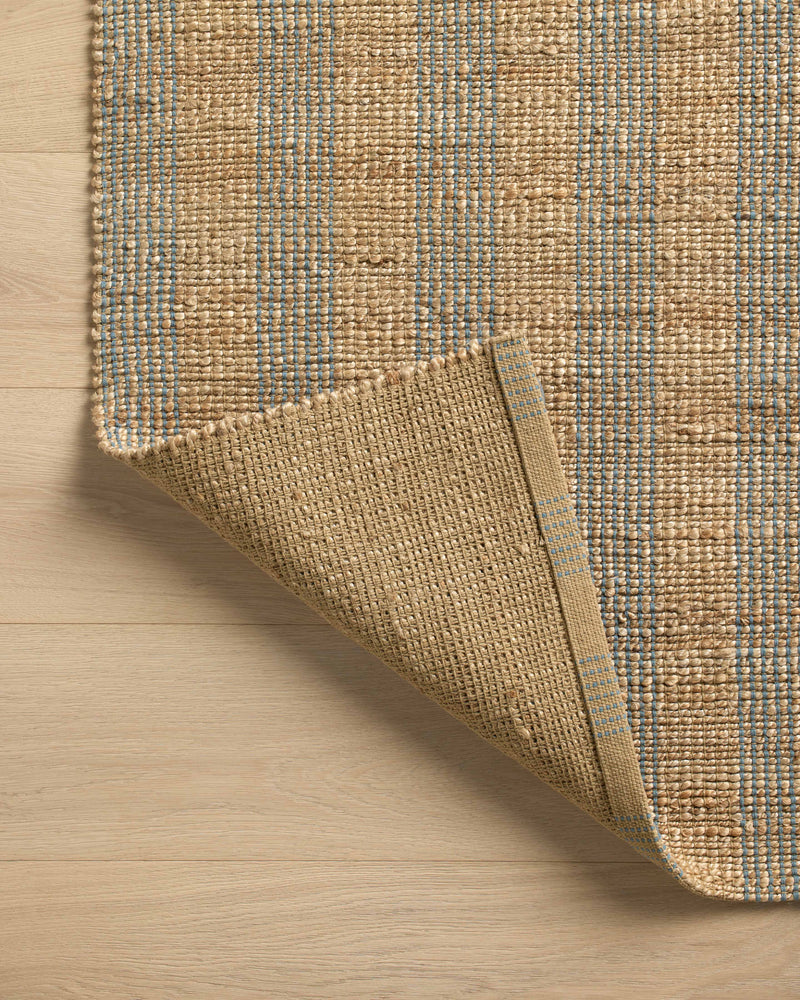 Chris Loves Julia x Loloi Judy Natural / Sky 2'-3" x 3'-9" Accent Rug Beige Accent Hand-Woven Jute/Cotton