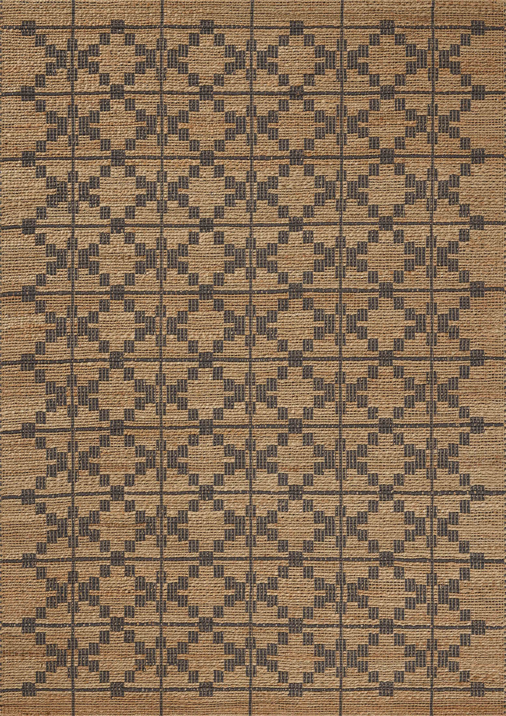 Chris Loves Julia x Loloi Judy Natural / Graphite 2'-3" x 3'-9" Accent Rug Beige Accent Hand-Woven Jute/Cotton