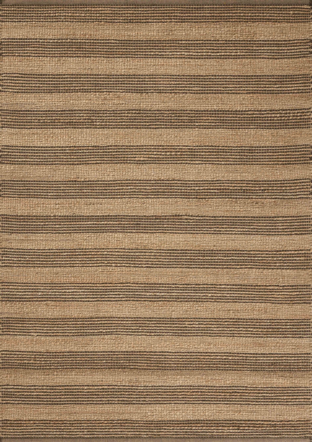 Chris Loves Julia x Loloi Judy Natural / Chocolate 2'-3" x 3'-9" Accent Rug Beige Accent Hand-Woven Jute/Cotton