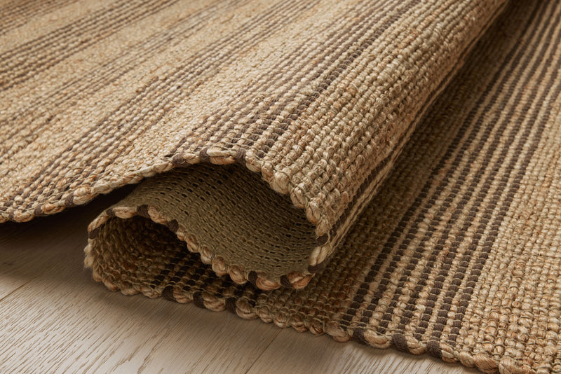 Chris Loves Julia x Loloi Judy Natural / Chocolate 2'-3" x 3'-9" Accent Rug Beige Accent Hand-Woven Jute/Cotton
