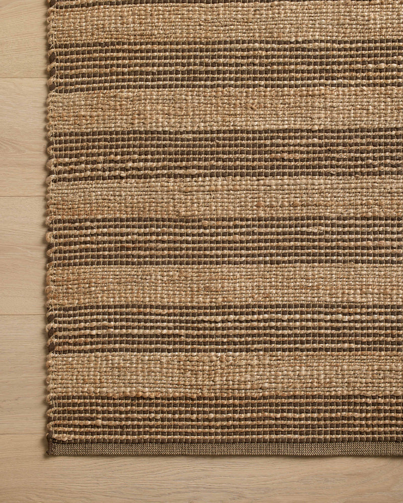 Chris Loves Julia x Loloi Judy Natural / Chocolate 2'-3" x 3'-9" Accent Rug Beige Accent Hand-Woven Jute/Cotton