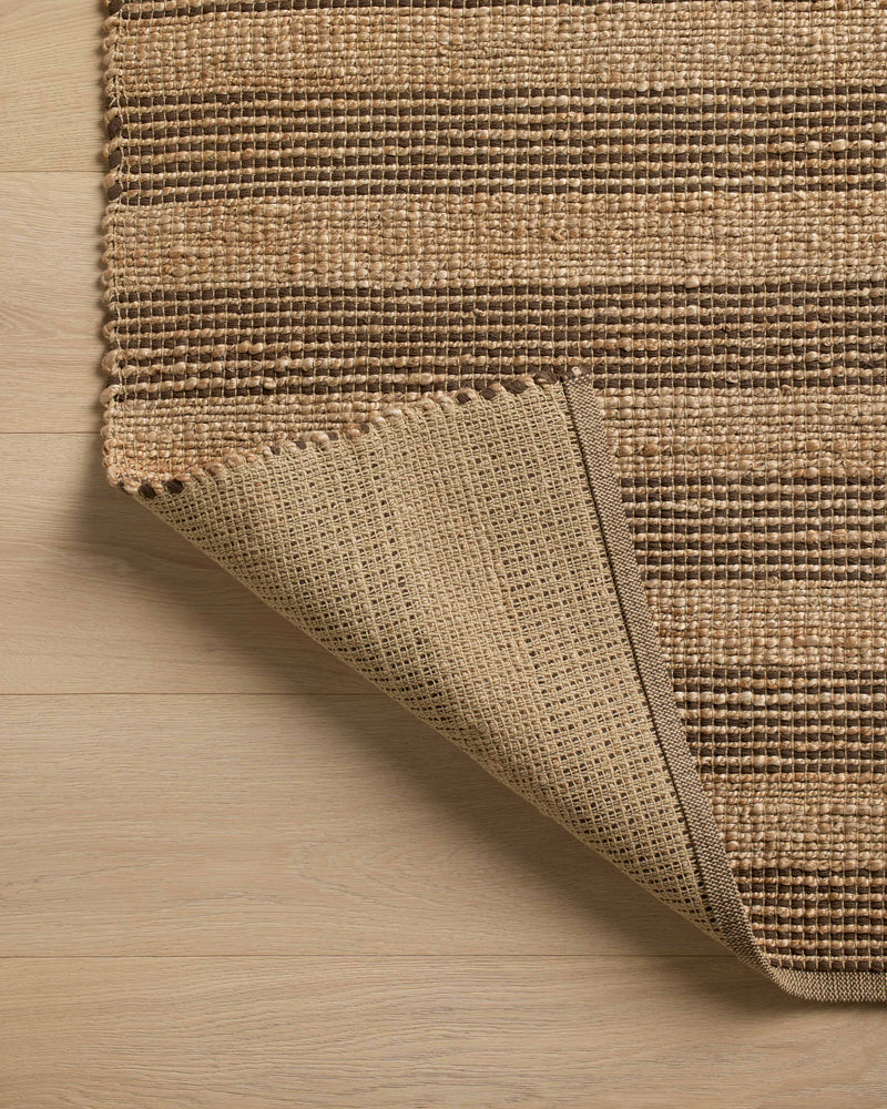 Chris Loves Julia x Loloi Judy Natural / Chocolate 2'-3" x 3'-9" Accent Rug Beige Accent Hand-Woven Jute/Cotton