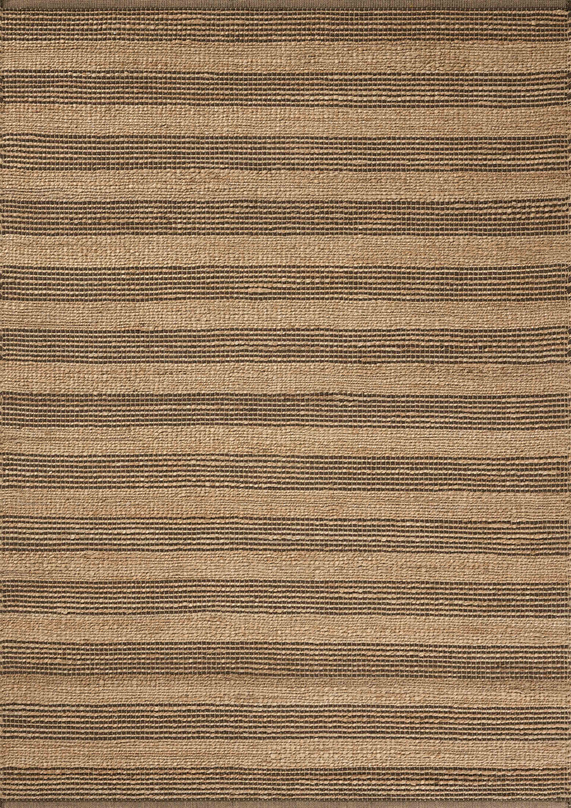 Chris Loves Julia x Loloi Judy Natural / Chocolate 2'-3" x 3'-9" Accent Rug Beige Accent Hand-Woven Jute/Cotton
