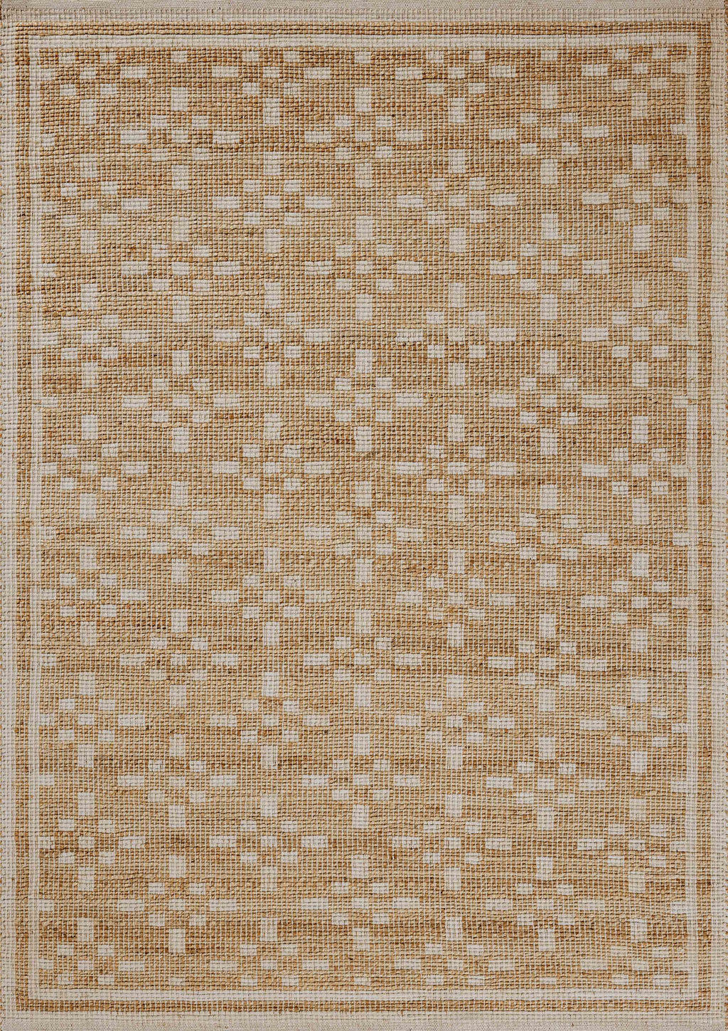 Chris Loves Julia x Loloi Judy Natural / Ivory 2'-3" x 3'-9" Accent Rug Beige Accent Hand-Woven Jute/Cotton