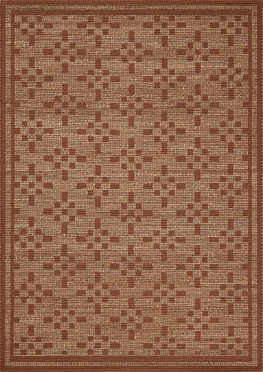 Chris Loves Julia x Loloi Judy Natural / Spice 2'-3" x 3'-9" Accent Rug Beige Accent Hand-Woven Jute/Cotton