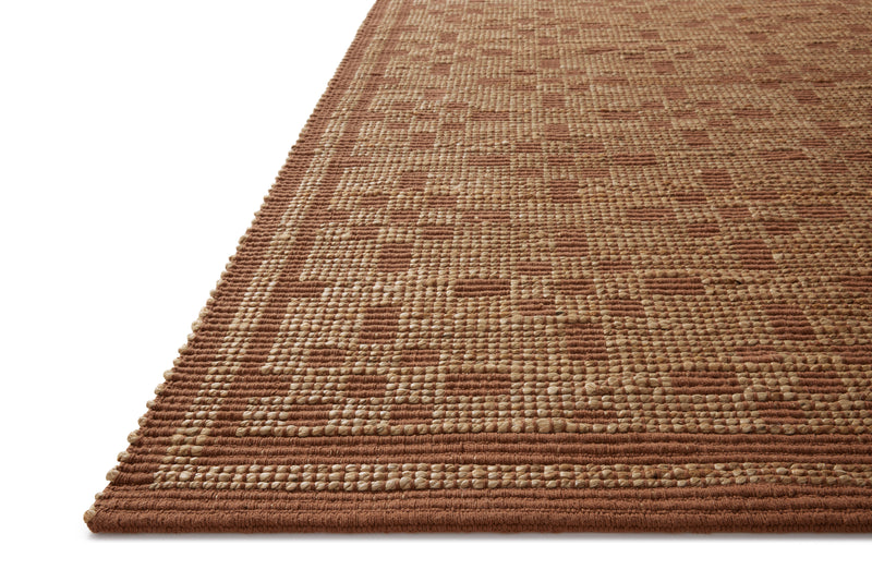 Chris Loves Julia x Loloi Judy Natural / Spice 2'-3" x 3'-9" Accent Rug Beige Accent Hand-Woven Jute/Cotton