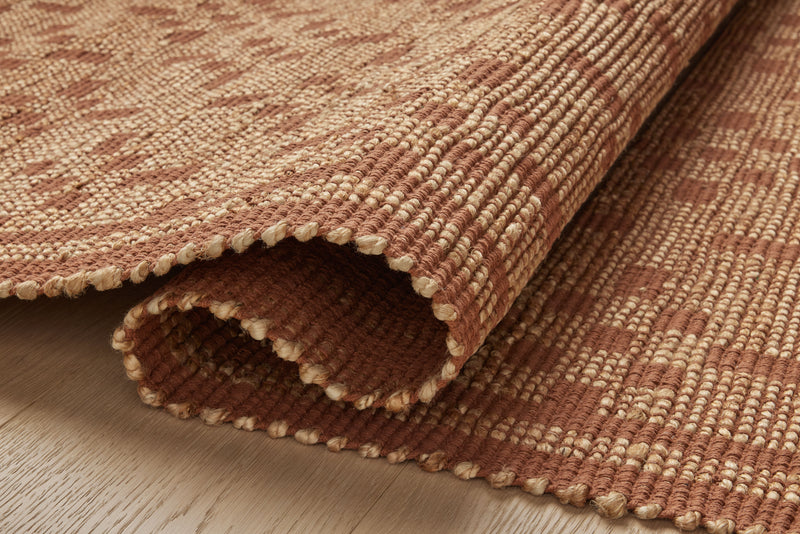 Chris Loves Julia x Loloi Judy Natural / Spice 2'-3" x 3'-9" Accent Rug Beige Accent Hand-Woven Jute/Cotton