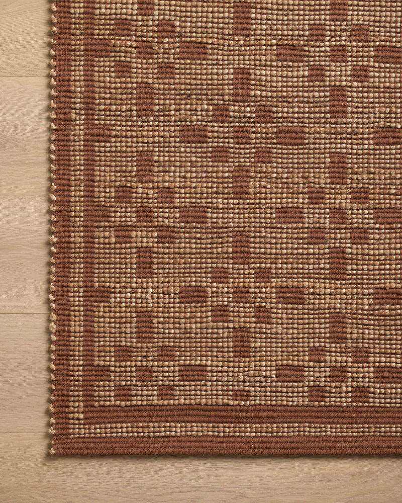 Chris Loves Julia x Loloi Judy Natural / Spice 2'-3" x 3'-9" Accent Rug Beige Accent Hand-Woven Jute/Cotton