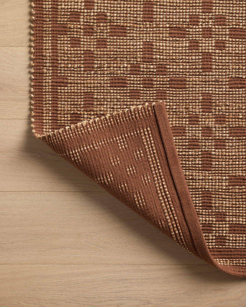 Chris Loves Julia x Loloi Judy Natural / Spice 2'-3" x 3'-9" Accent Rug Beige Accent Hand-Woven Jute/Cotton