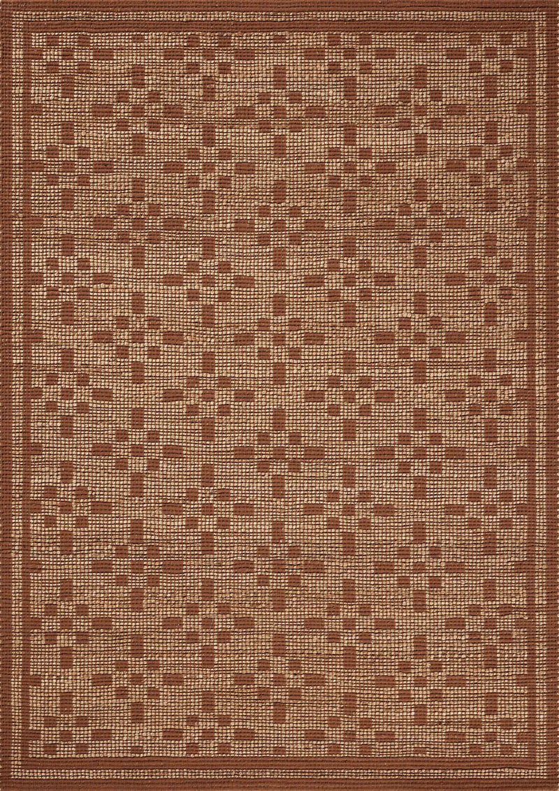 Chris Loves Julia x Loloi Judy Natural / Spice 2'-3" x 3'-9" Accent Rug Beige Accent Hand-Woven Jute/Cotton