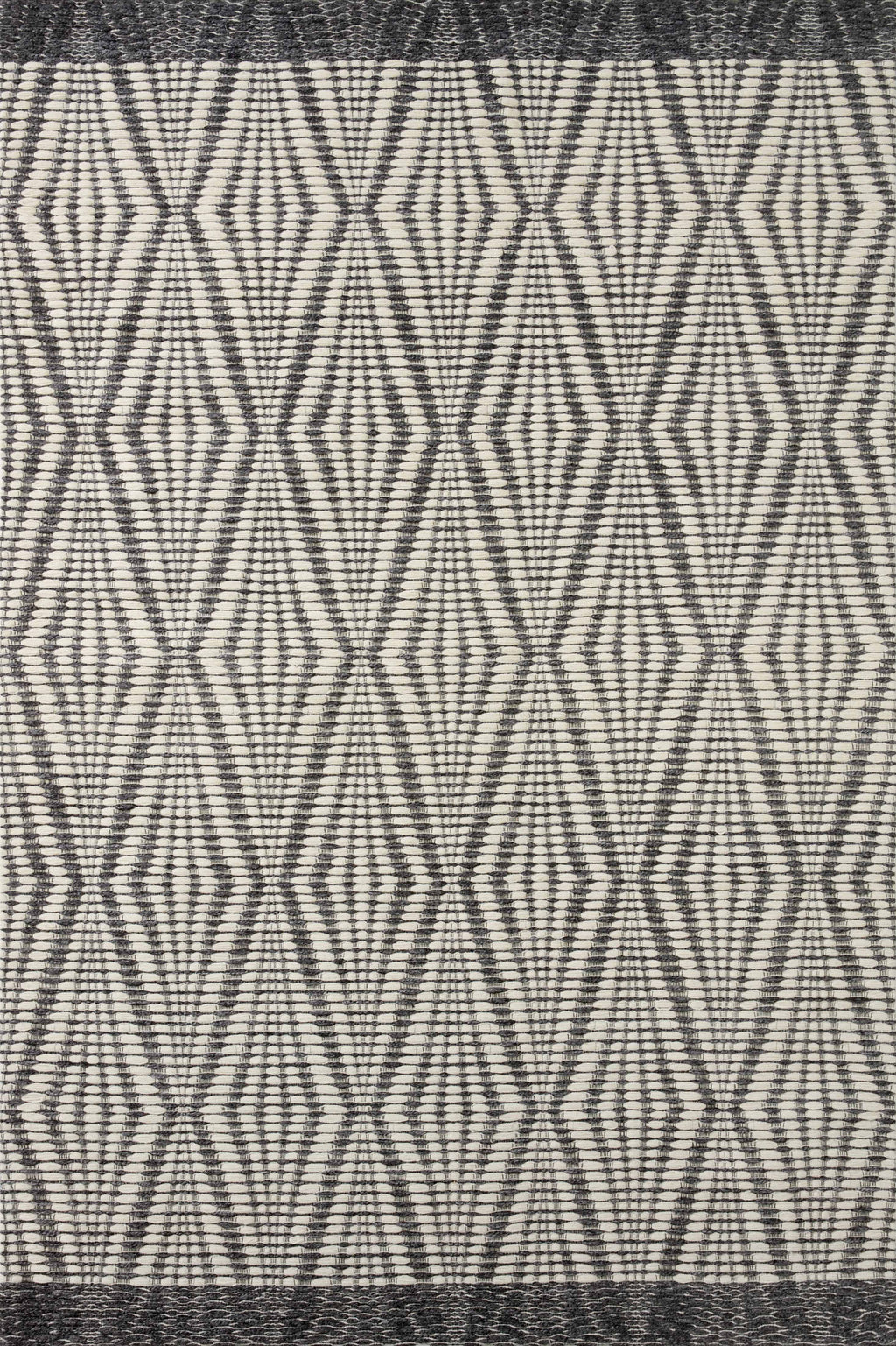 Loloi Kenzie Ivory / Charcoal 2'-3" x 3'-9" Accent Rug Ivory Accent Hand-Woven Wool/Polyester