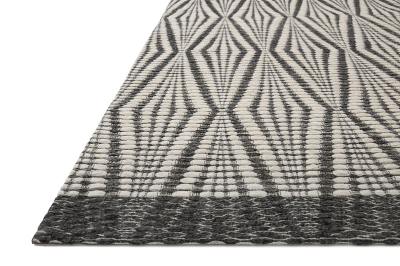 Loloi Kenzie Ivory / Charcoal 2'-3" x 3'-9" Accent Rug Ivory Accent Hand-Woven Wool/Polyester