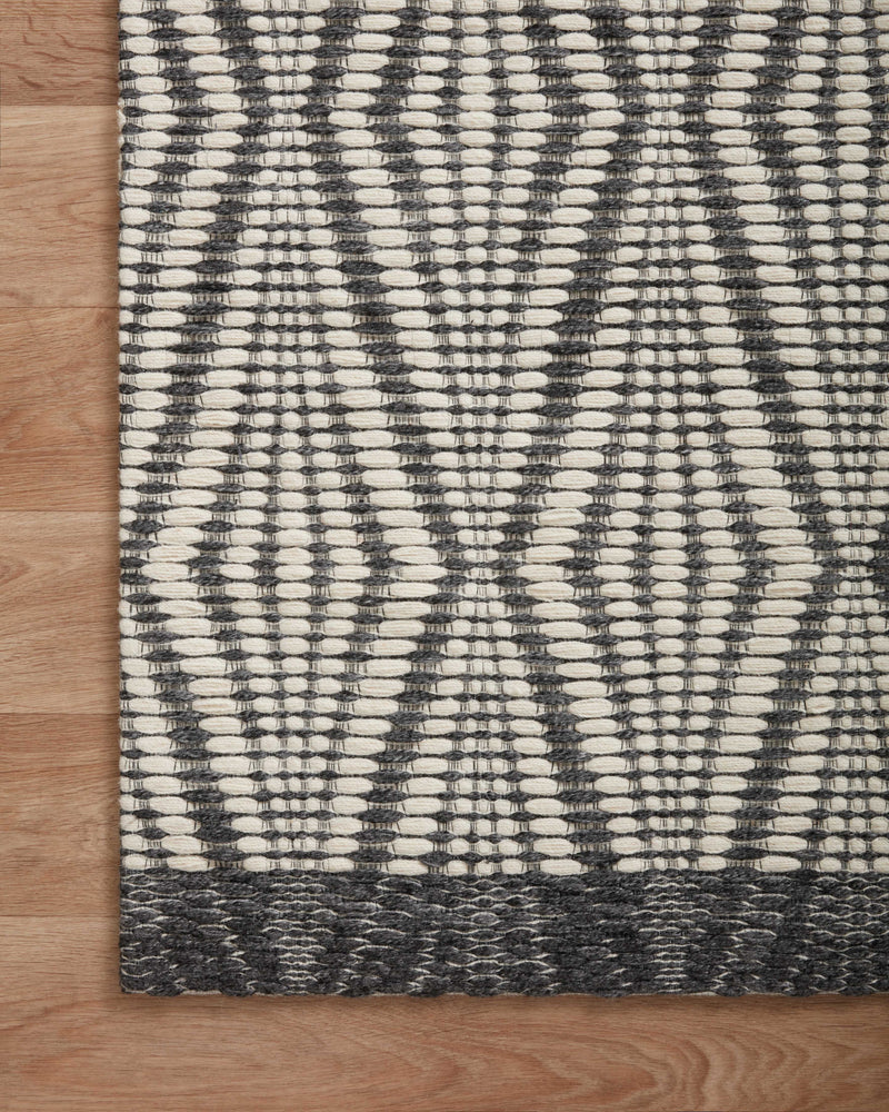 Loloi Kenzie Ivory / Charcoal 2'-3" x 3'-9" Accent Rug Ivory Accent Hand-Woven Wool/Polyester
