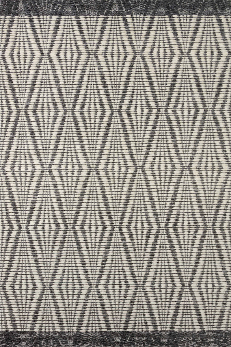 Loloi Kenzie Ivory / Charcoal 2'-3" x 3'-9" Accent Rug Ivory Accent Hand-Woven Wool/Polyester