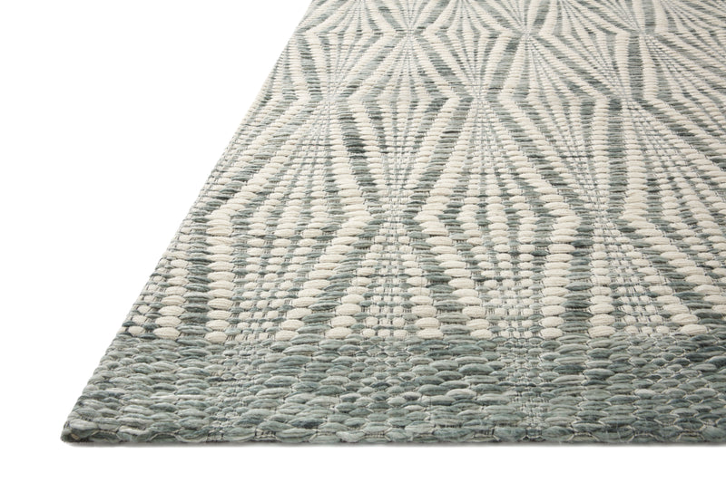 Loloi Kenzie Ivory / Sage 2'-3" x 3'-9" Accent Rug Ivory Accent Hand-Woven Wool/Polyester