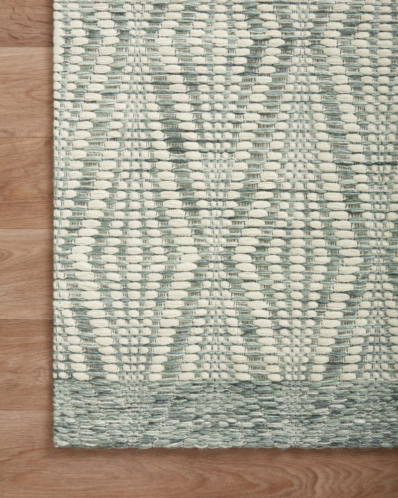 Loloi Kenzie Ivory / Sage 2'-3" x 3'-9" Accent Rug Ivory Accent Hand-Woven Wool/Polyester