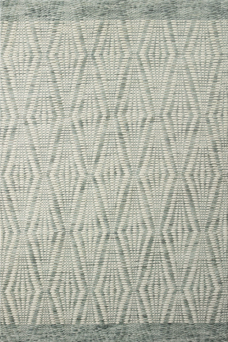 Loloi Kenzie Ivory / Sage 2'-3" x 3'-9" Accent Rug Ivory Accent Hand-Woven Wool/Polyester