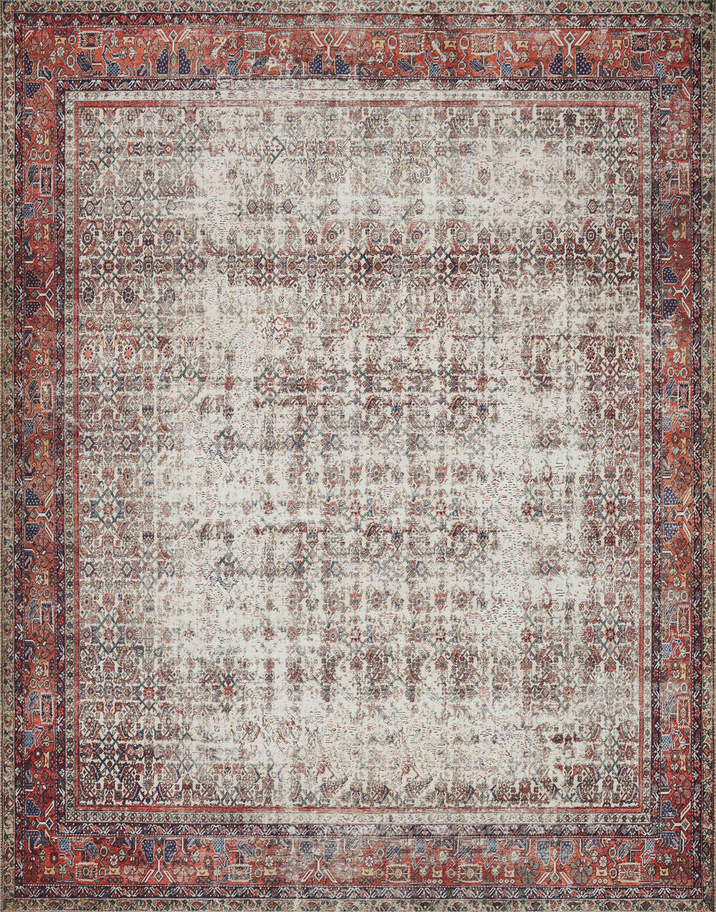 LAYLA Collection Rug  in  Ivory / Brick