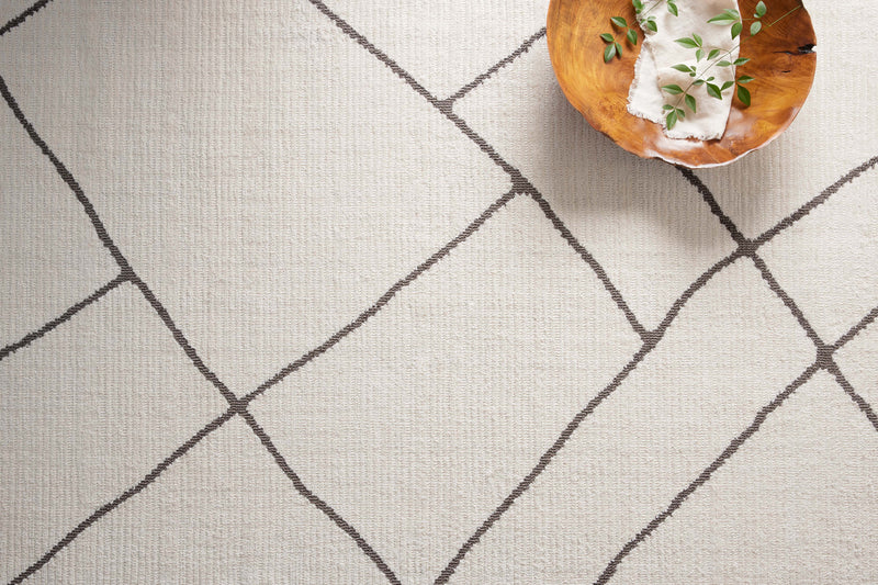 Magnolia Home by Joanna Gaines x Loloi Logan Rug in Ivory / Charcoal Ivory/White Accent Power-Loomed Polyester