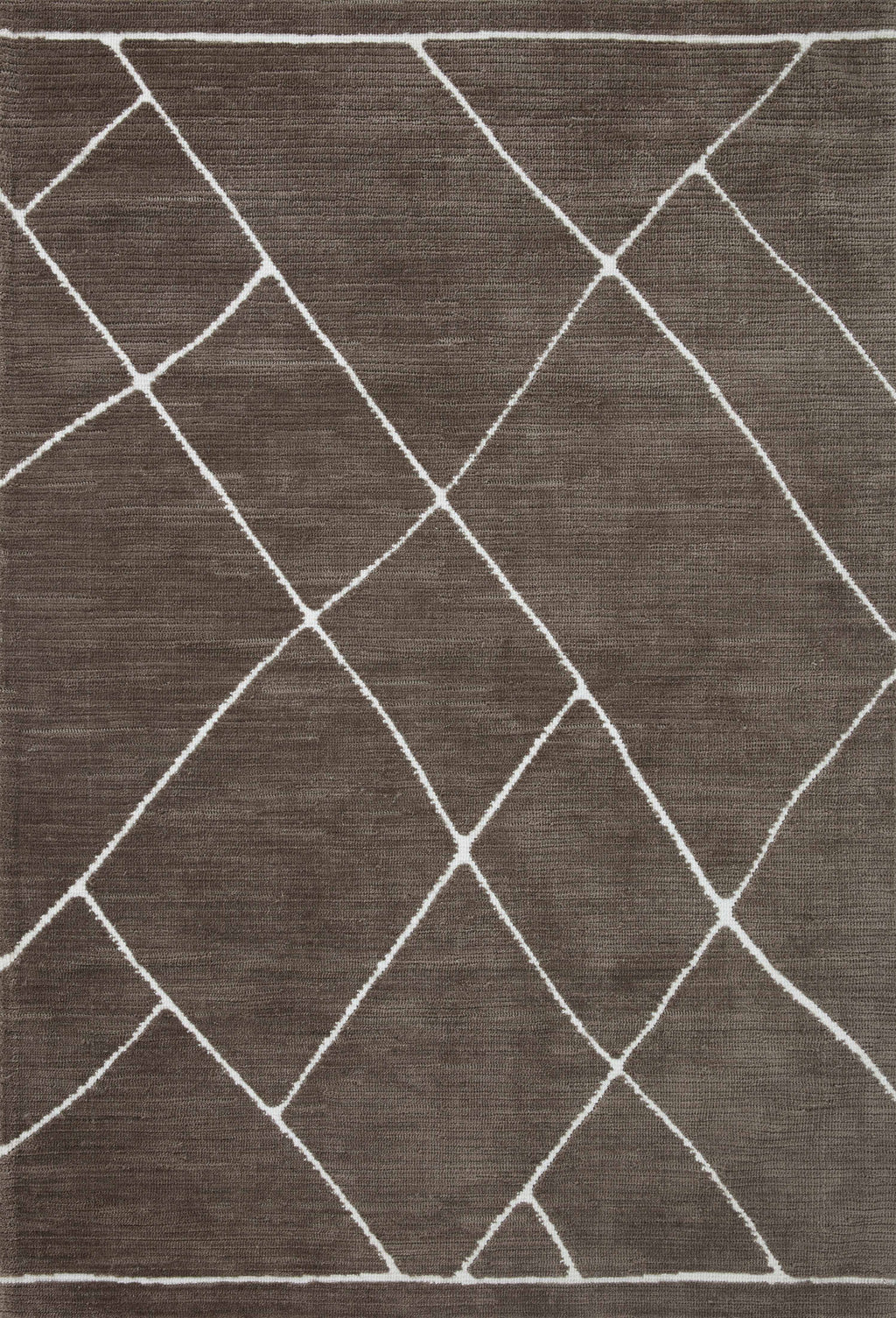 Magnolia Home by Joanna Gaines x Loloi Logan Rug in Mocha / White Brown Accent Power-Loomed Polyester