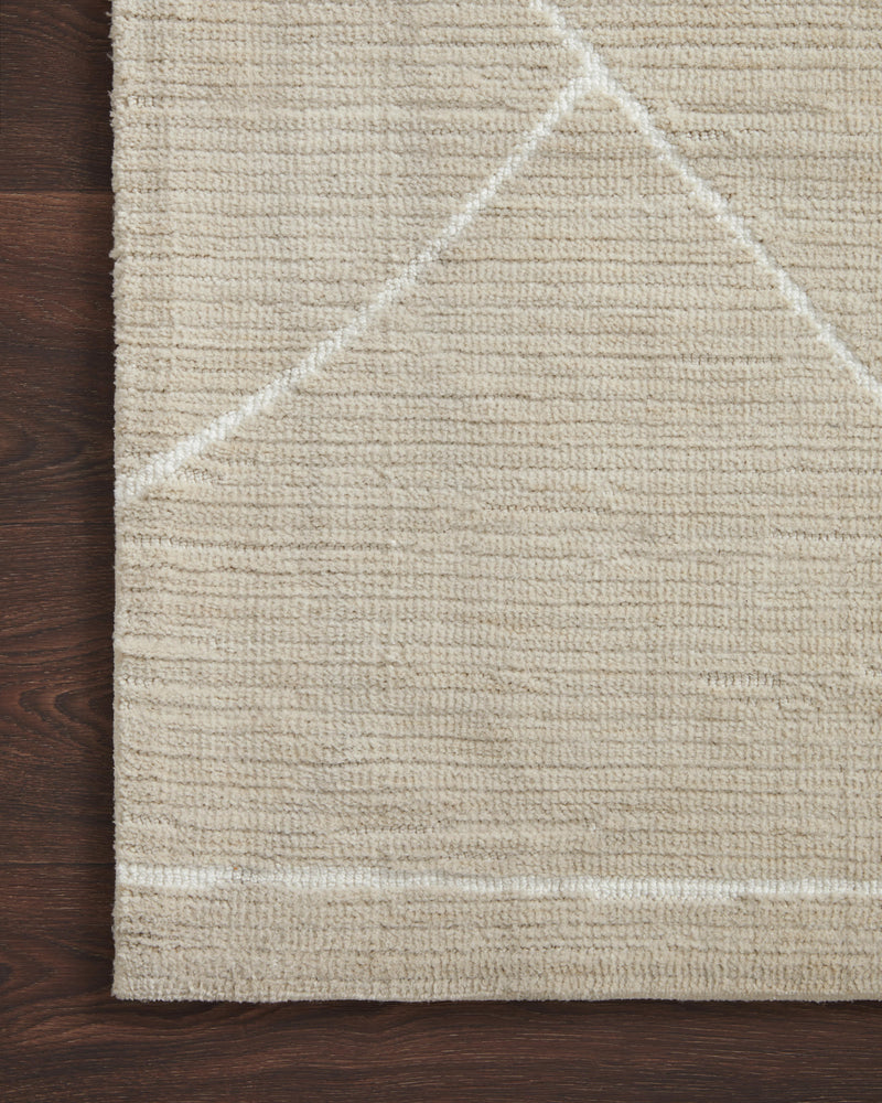 Magnolia Home by Joanna Gaines x Loloi Logan Rug in Oatmeal / White Beige Accent Power-Loomed Polyester