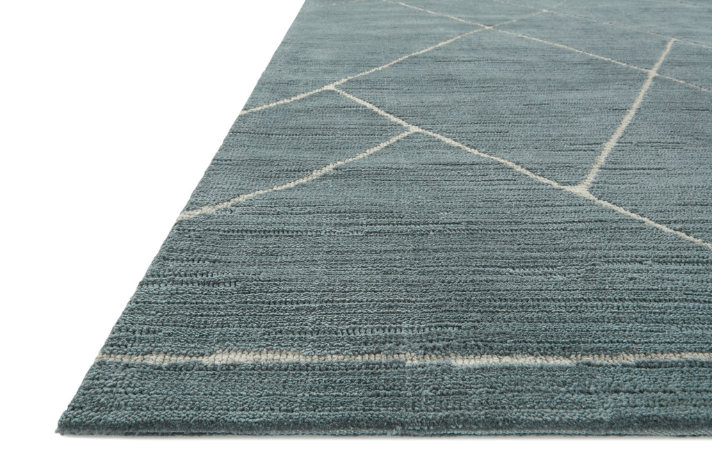 Magnolia Home by Joanna Gaines x Loloi Logan Rug in Slate / White Blue Accent Power-Loomed Polyester