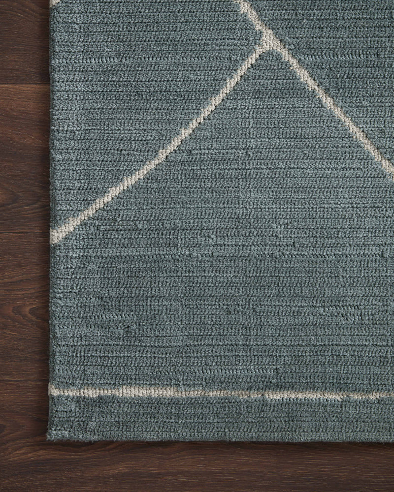Magnolia Home by Joanna Gaines x Loloi Logan Rug in Slate / White Blue Accent Power-Loomed Polyester