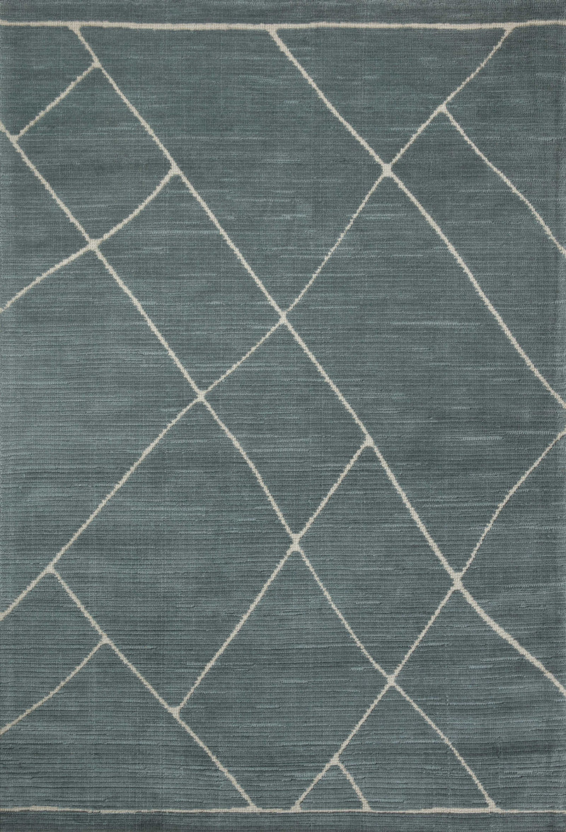 Magnolia Home by Joanna Gaines x Loloi Logan Rug in Slate / White Blue Accent Power-Loomed Polyester