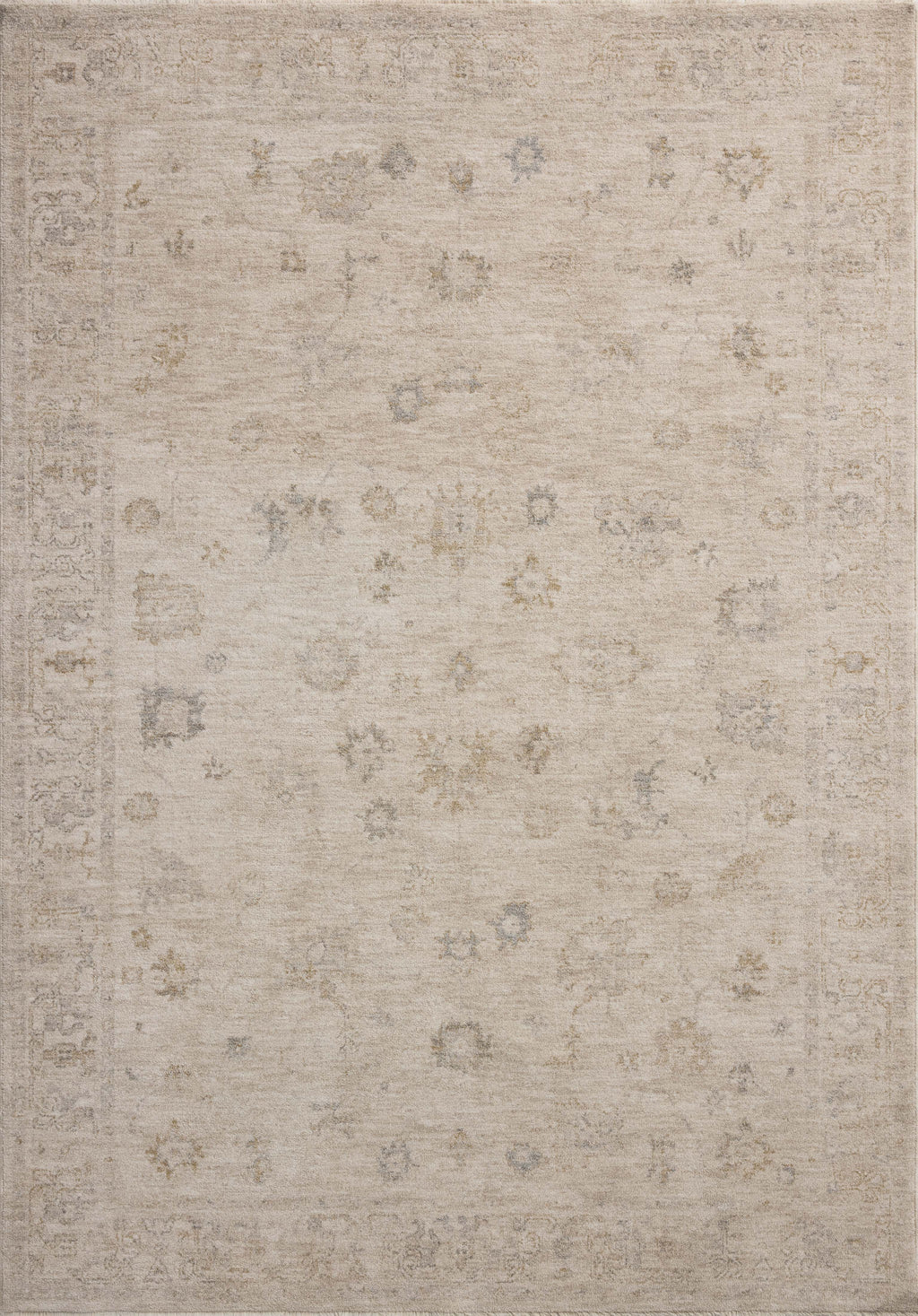 Chris Loves Julia x Loloi Louisa Oatmeal / Stone 2'-3" x 3'-10" Accent Rug Beige Accent Power-Loomed Polyester