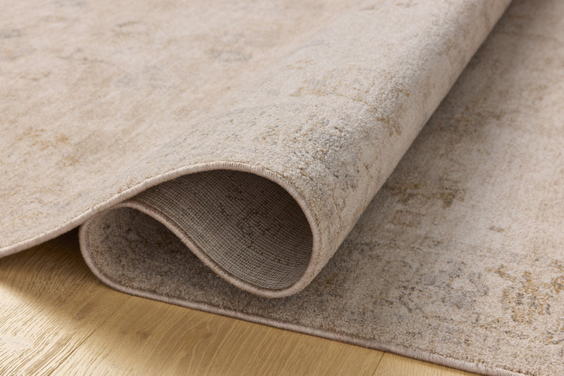Chris Loves Julia x Loloi Louisa Oatmeal / Stone 2'-3" x 3'-10" Accent Rug Beige Accent Power-Loomed Polyester