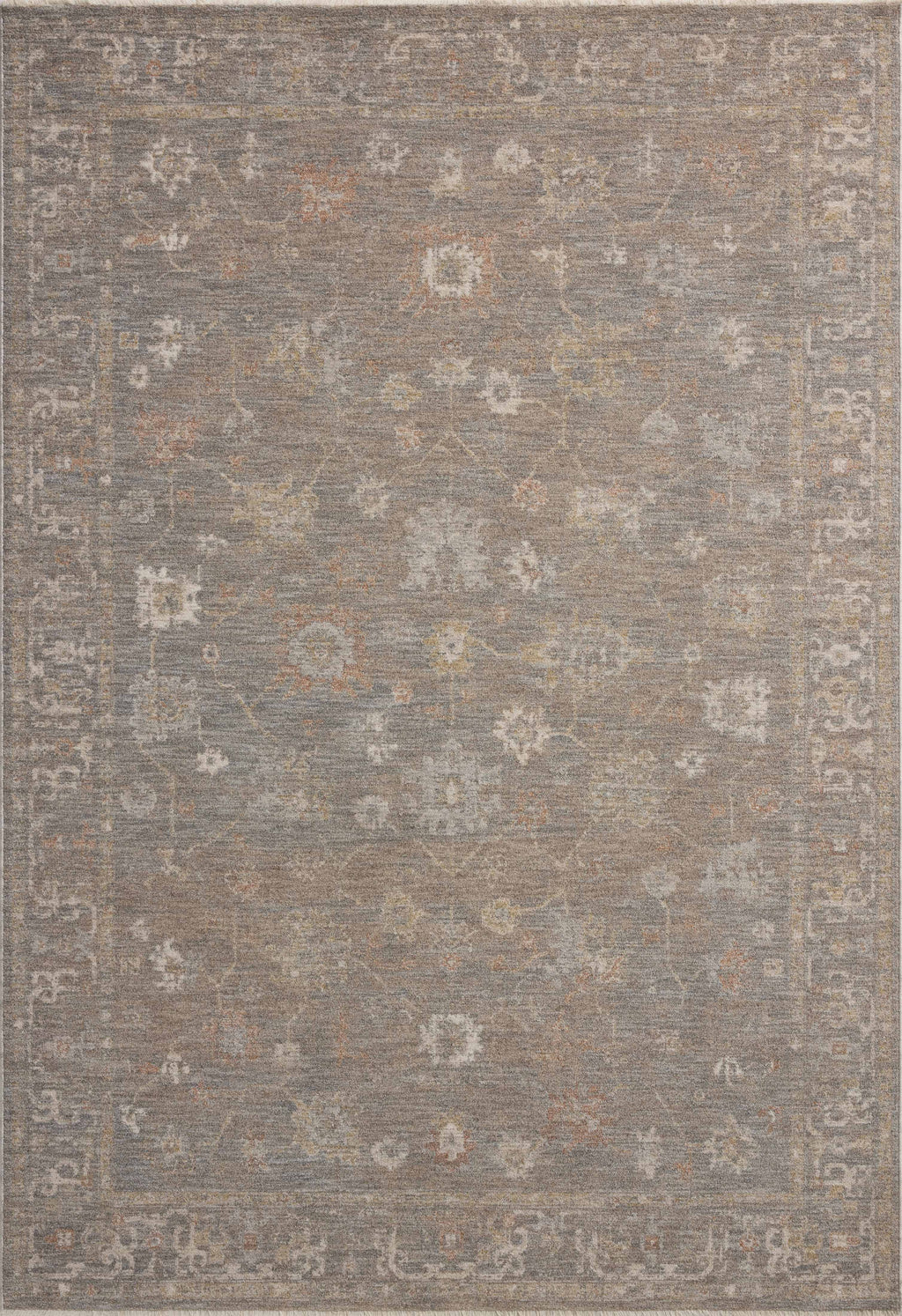 Chris Loves Julia x Loloi Louisa Stone / Multi 2'-3" x 3'-10" Accent Rug Gray Accent Power-Loomed Polyester
