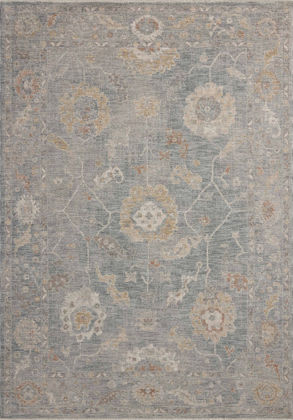 Chris Loves Julia x Loloi Louisa Ocean / Sunset 2'-3" x 3'-10" Accent Rug Blue Accent Power-Loomed Polyester