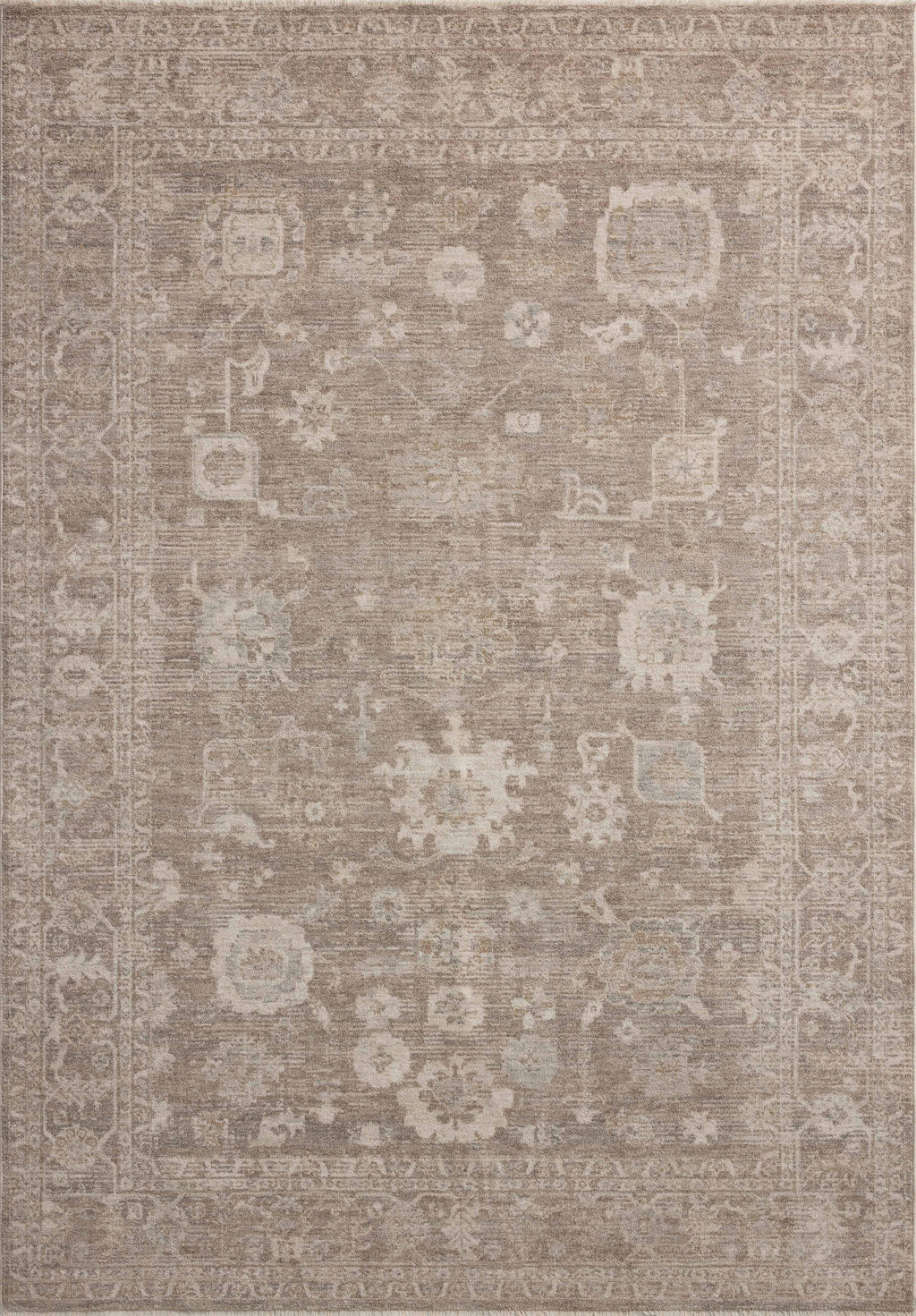 Chris Loves Julia x Loloi Louisa Taupe / Ivory 2'-3" x 3'-10" Accent Rug Beige Accent Power-Loomed Polyester
