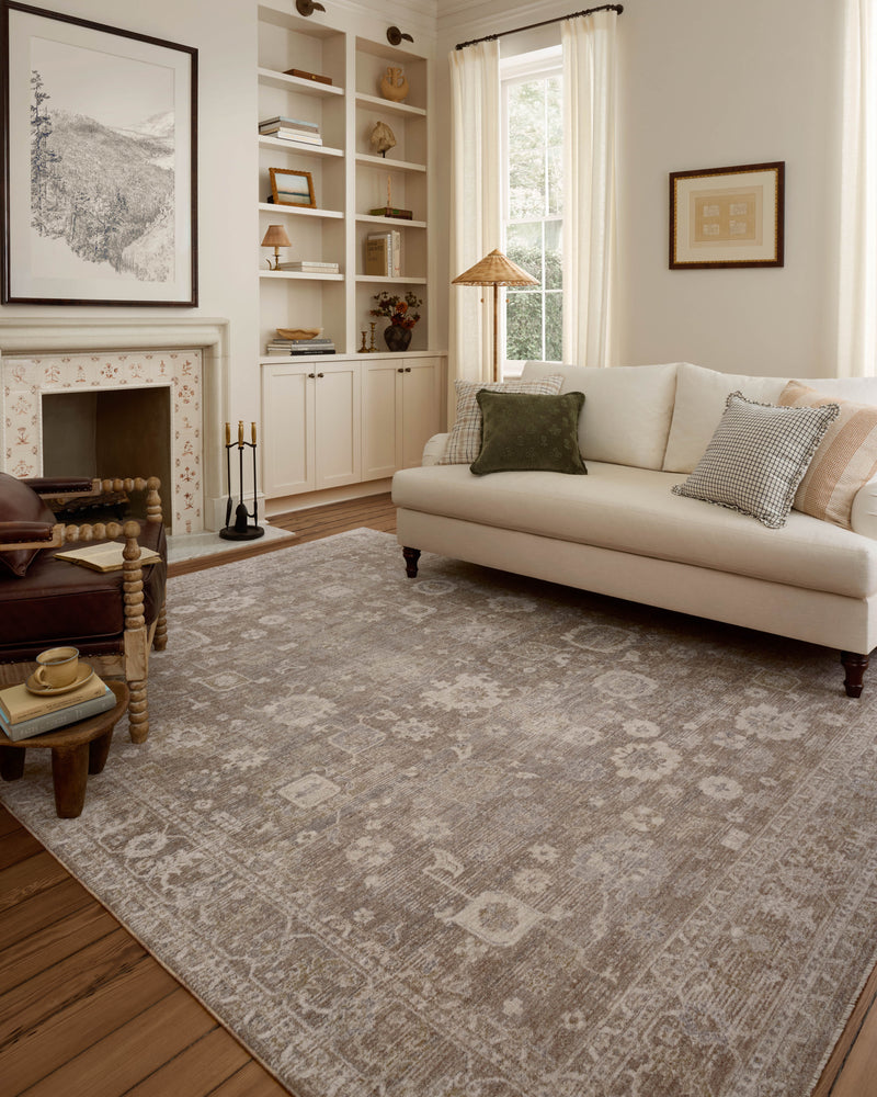 Chris Loves Julia x Loloi Louisa Taupe / Ivory 2'-3" x 3'-10" Accent Rug Beige Accent Power-Loomed Polyester