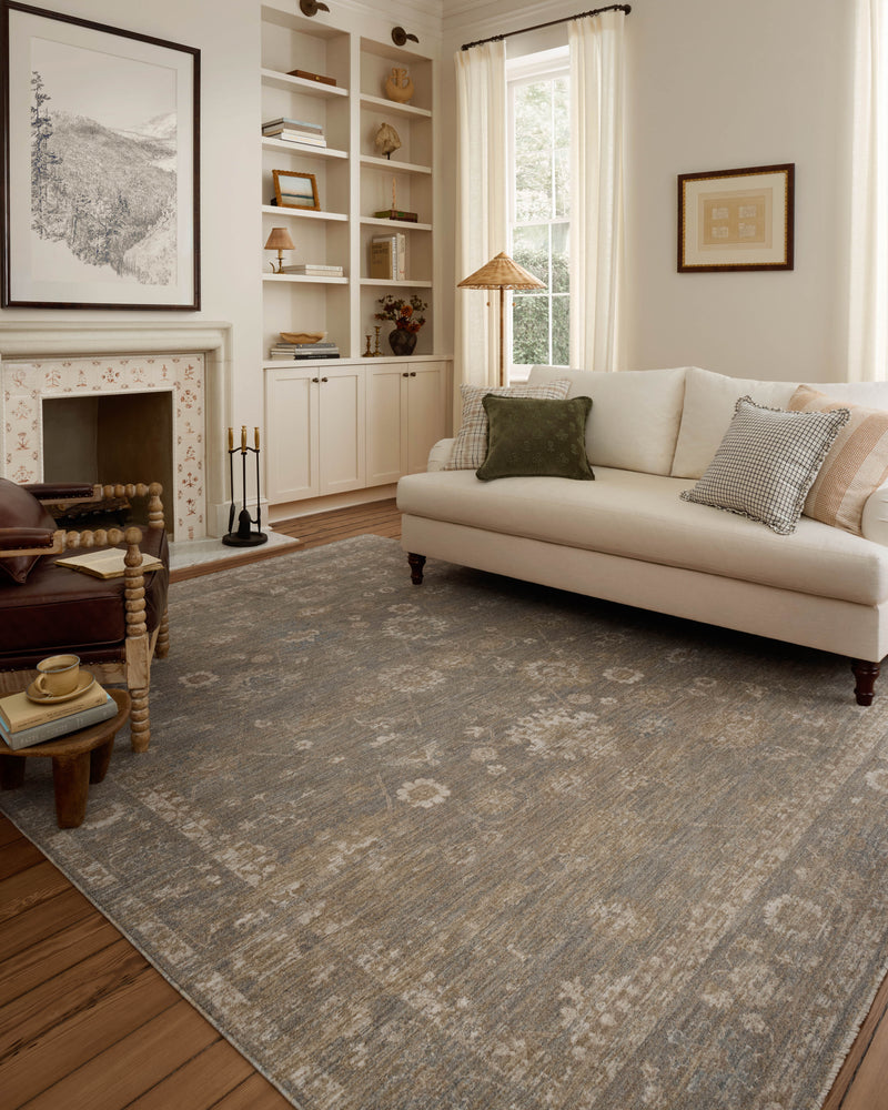 Chris Loves Julia x Loloi Louisa Lagoon / Ivory 2'-3" x 3'-10" Accent Rug Blue Accent Power-Loomed Polyester